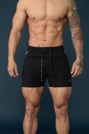 Young LA 101 Bodybuilding Short Shorts Black | Australia AMHJX-2461