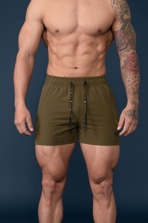 Young LA 101 Bodybuilding Short Shorts Olive | Australia EKWBO-0152