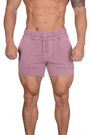 Young LA 102 Bodybuilding French Terry Shorts Purple | Australia ASDVY-3859