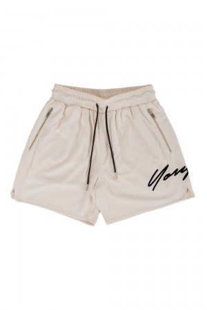 Young LA 115 Signature Shorts Beige | Australia OXPBW-0957