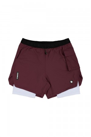 Young LA 121 Performance Line Compression Shorts Burgundy | Australia AXDBO-5790