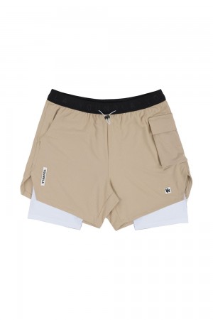 Young LA 121 Performance Line Compression Shorts Beige | Australia QHUPA-0896