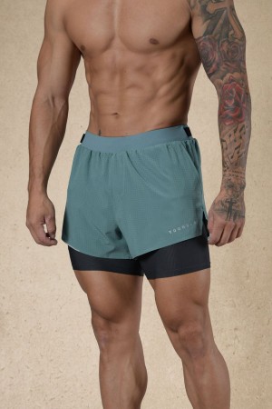 Young LA 124 - 6am Compression Shorts Aqua | Australia MQTIS-6910