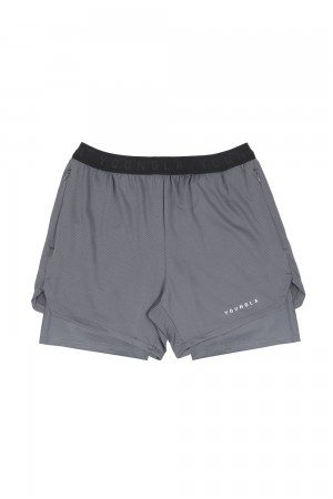 Young LA 129 Trilogy Compression Shorts Grey | Australia XMUCZ-6082