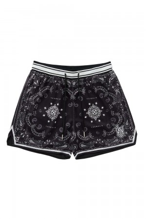 Young LA 132 Infamous Bandana Shorts Black | Australia DXWCA-4035