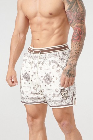 Young LA 132 Infamous Bandana Shorts Brown | Australia ROTSQ-4963