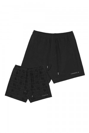 Young LA 136 - Reveal Swim Shorts Black | Australia NFZIM-4729