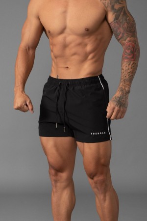 Young LA 143 Short Short Swim Shorts Black | Australia UHVZC-6813