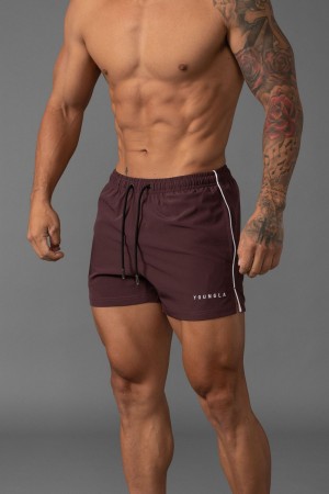 Young LA 143 Short Short Swim Shorts Burgundy | Australia HDIGZ-1289