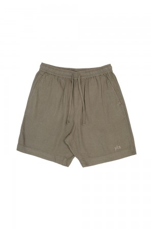 Young LA 147 - Simply Linen Shorts Olive | Australia ESMFG-0395