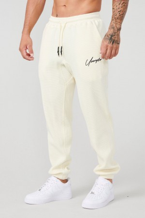 Young LA 207 Cozy Thermal Joggers Cream | Australia JMXUW-0328