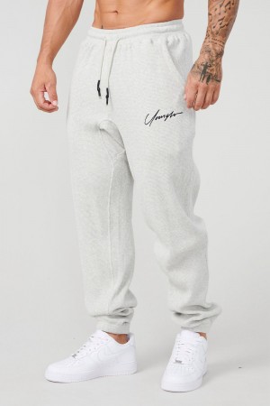 Young LA 207 Cozy Thermal Joggers Light Grey | Australia MRBFL-7843