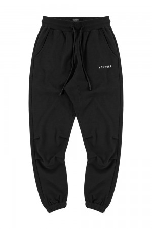 Young LA 210 Kick-Back Joggers Black | Australia URHGA-9856