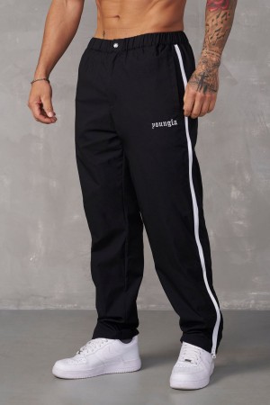 Young LA 246 - Side Zipper Joggers Black | Australia VWOLA-3987