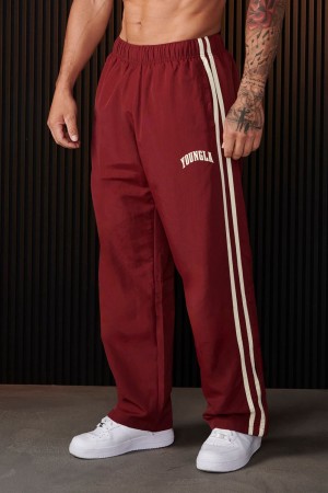 Young LA 249 - Flagship Track Pants Burgundy | Australia HUOYM-9825