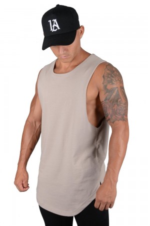 Young LA 308 Muscle Tanks Beige | Australia ZRJAC-0834