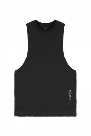 Young LA 317 Delt Tanks Black | Australia JCOUY-8205