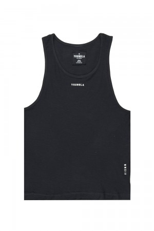 Young LA 325 Marine Slub Tanks Black | Australia FHBRY-0698