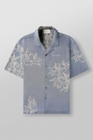 Young LA 4006 - Miami Sunset Shirts Light Blue | Australia NPRCW-1862