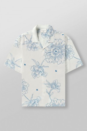 Young LA 4006 - Miami Sunset Shirts White | Australia PLZJW-0139