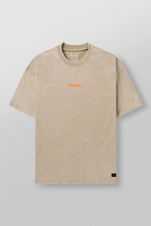 Young LA 4014 - Orange Emblem Tees Beige | Australia CPRVQ-7281