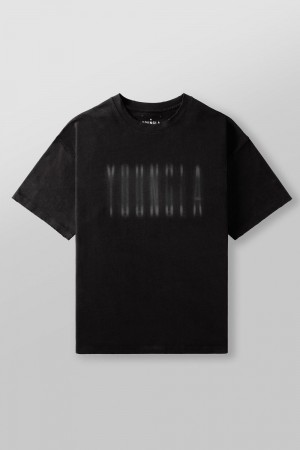 Young LA 4075 - Blurry Heavyweight Tee Black | Australia GPRXL-6458