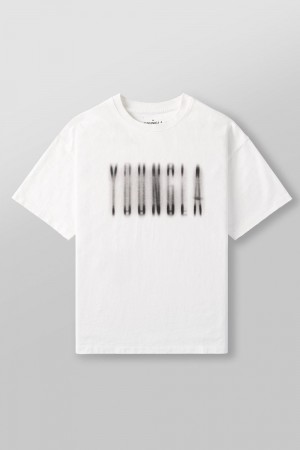 Young LA 4075 - Blurry Heavyweight Tee White | Australia TFQJH-5073