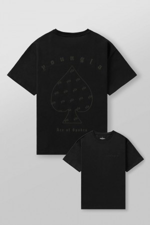 Young LA 4098 - Ace Of Spades Tees Black | Australia MAUXT-2197