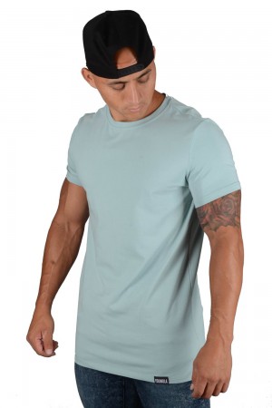 Young LA 411 Perfect Tee - Straight Bottom Aqua | Australia WDVLO-5803