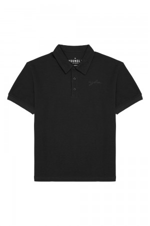 Young LA 412 Jacked Polo Tees Black | Australia POBKH-2401