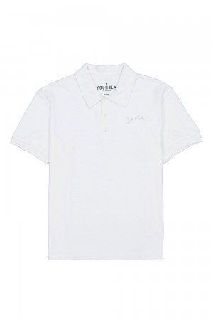 Young LA 412 Jacked Polo Tees White | Australia PGJSN-1374