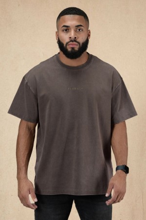 Young LA 420 Essential Oversized Tee Brown | Australia DBWHK-2938