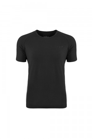 Young LA 422 Fitted Delt Tee Black | Australia NPUME-9027