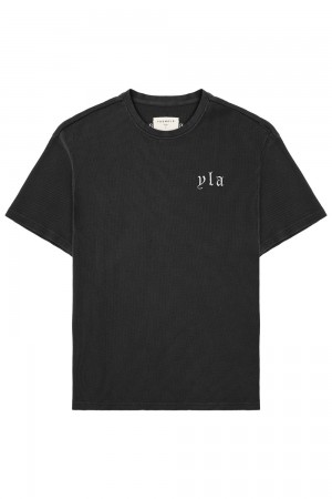 Young LA 427 Summer Waffle Tees Black | Australia WORTV-6912