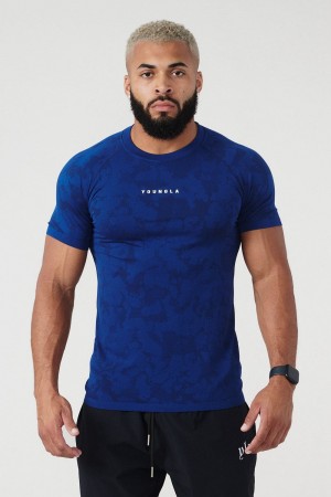 Young LA 437 Digital Compression Tees Dark Blue | Australia UAYNG-3891