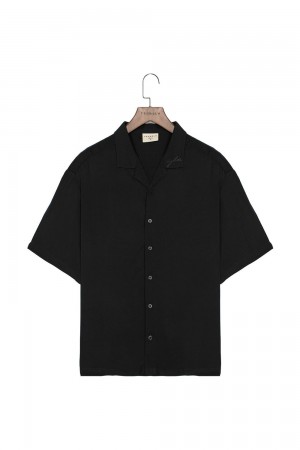 Young LA 444 - Tulum Shirts Black | Australia ANLFT-1582