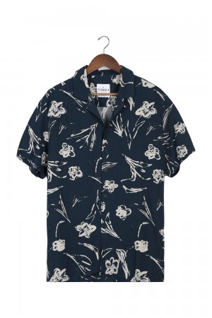 Young LA 445 Cabo Vibez Shirts Printed Navy | Australia ZQTBY-0457