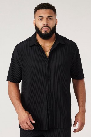 Young LA 448 Pleated Festival Shirts Black | Australia IHORD-5302