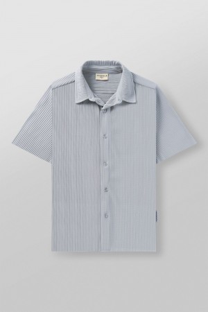 Young LA 448 - Pleated Festival Shirts Light Blue | Australia TSPAM-9856