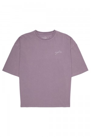 Young LA 464 Skyline Super Sized Tees Purple | Australia KJFGX-5794