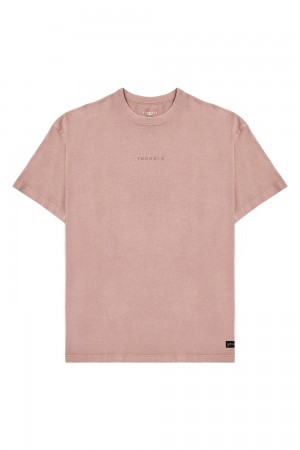 Young LA 472 - Mellow Logo Tees Pink | Australia IORGB-1432