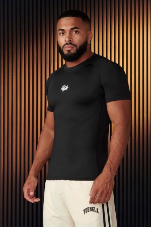 Young LA 474 - Speed Compression Tees Black | Australia MEGYJ-7038