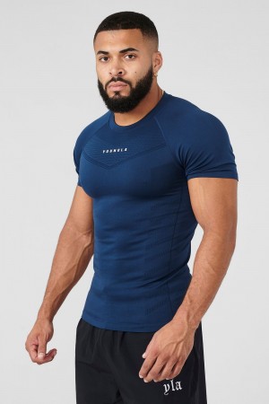 Young LA 475 Supervillain Compression Tees Dark Blue | Australia ZPHOQ-1587