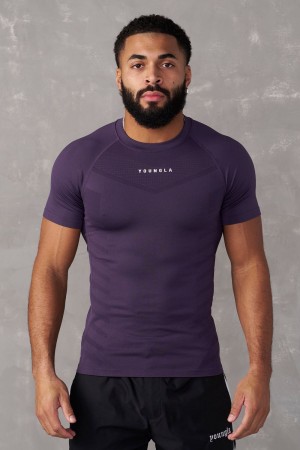 Young LA 475 Supervillain Compression Tees Purple | Australia KTUPZ-8342