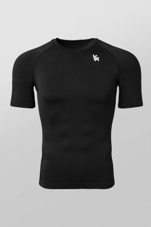 Young LA 477 - Combat Compression Tees Black | Australia HULER-2186