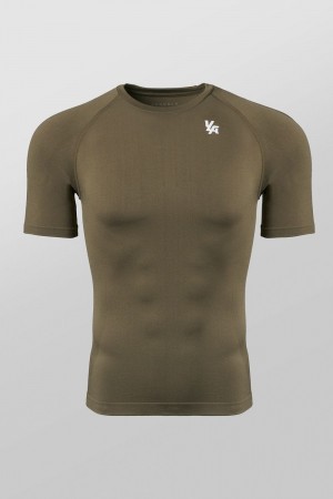 Young LA 477 - Combat Compression Tees Olive | Australia XALEB-6915