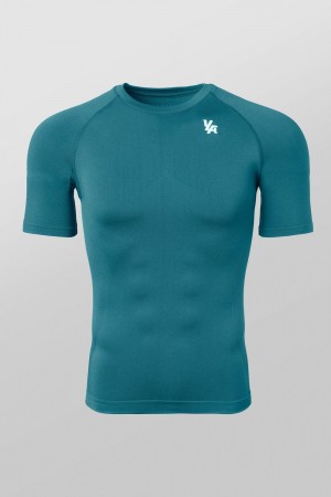 Young LA 477 - Combat Compression Tees Teal | Australia FGMPN-6752