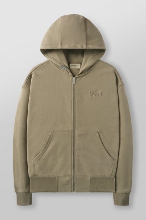 Young LA 5066 - Metal Zip-Up Olive | Australia VAWQL-2179