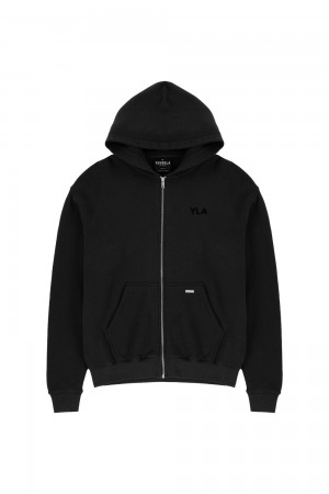 Young LA 515 Monarch Zip-Up Hoodie Black | Australia EYHNA-8567