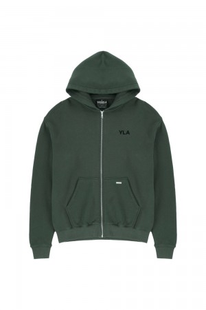 Young LA 515 Monarch Zip-Up Hoodie Olive | Australia SGNWA-7139